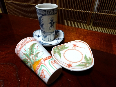 バッチャン焼き さんかく皿のタンブラー トンボ